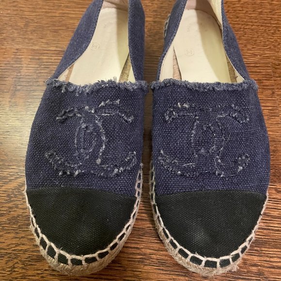 Chanel Espadrille, Denim and Black - Picture 1 of 5